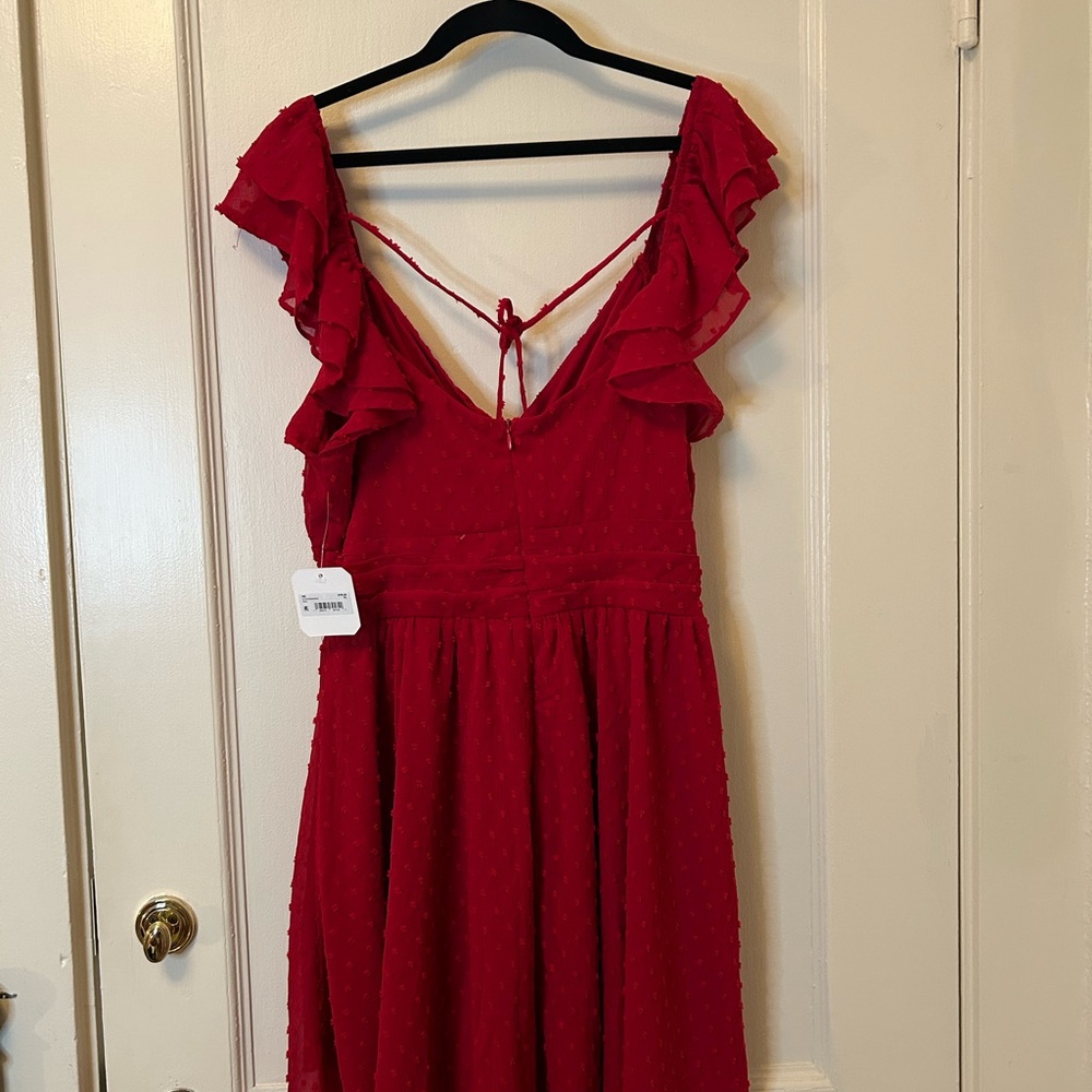 Altar'd State Red Mini Ruffle Dreas - Picture 2 of 9